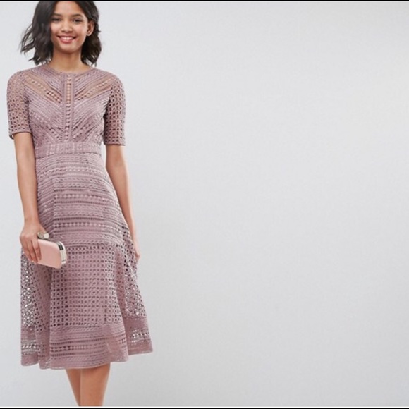 ASOS Dresses & Skirts - NWT ASOS PREMIUM Lace Crochet Knit Midi Dress